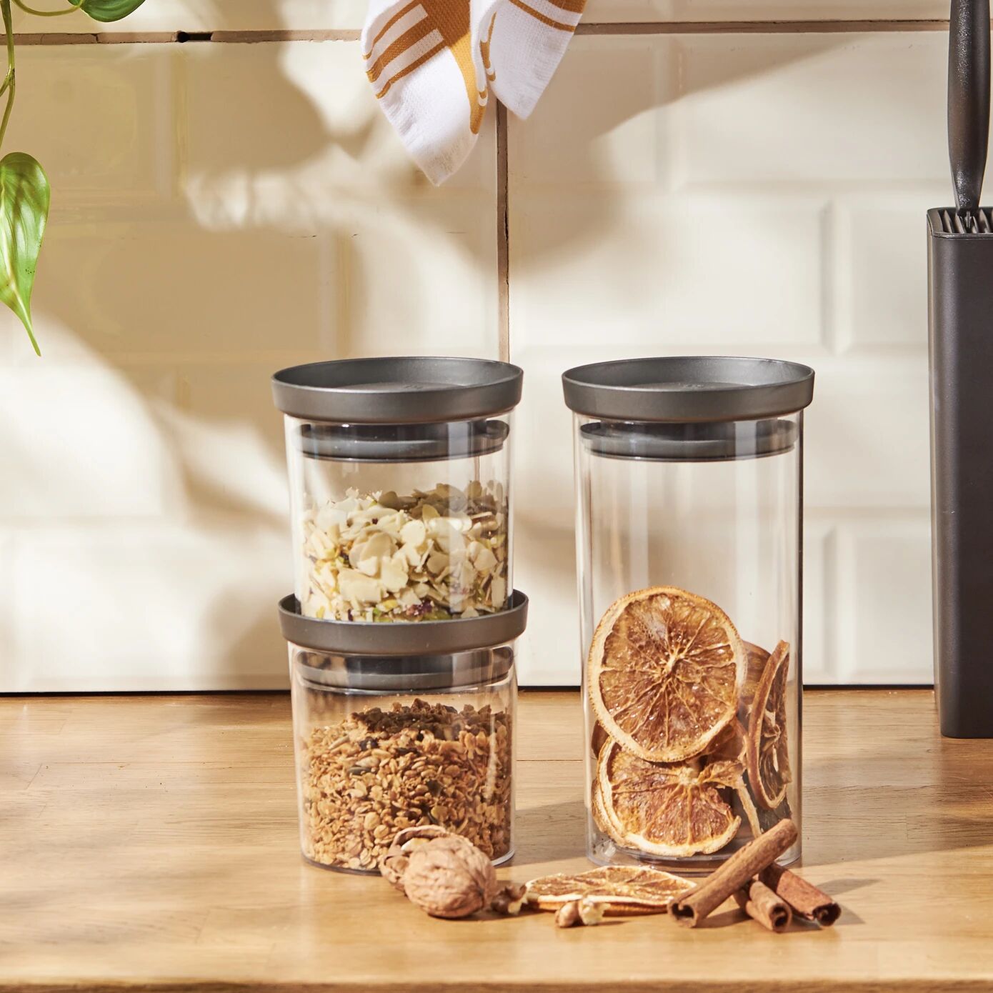 Arya 3'lü Küçük Saklama Kabı Gri