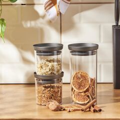 Arya 3'lü Küçük Saklama Kabı Gri