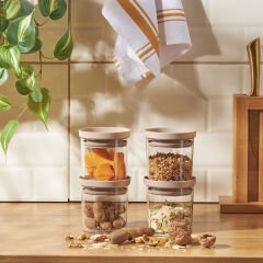 Arya 4'lü Küçük Saklama Kabı Bej