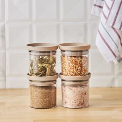 Arya 4'lü Küçük Saklama Kabı Bej