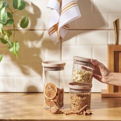 Arya 3'lü Küçük Saklama Kabı Bej