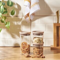 Arya 3'lü Küçük Saklama Kabı Bej