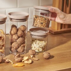 Arya 6'lı Saklama Kabı Kare Büyük Gri