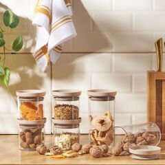 Arya 6'lı Saklama Kabı Kare Büyük Gri