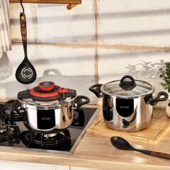 Vera Düdüklü Tencere Seti 4+6 Litre Kırmızı