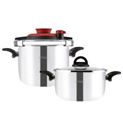 Vera Düdüklü Tencere Seti 4+6 Litre Kırmızı